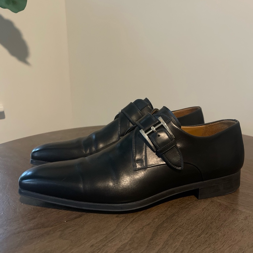 Men's Magnanni Leather Monk Strap Shoes Size 10